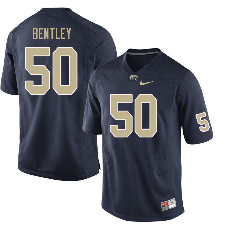 Men #50 Tyler Bentley Pittsburgh Panthers College Football Jerseys Sale-Navy